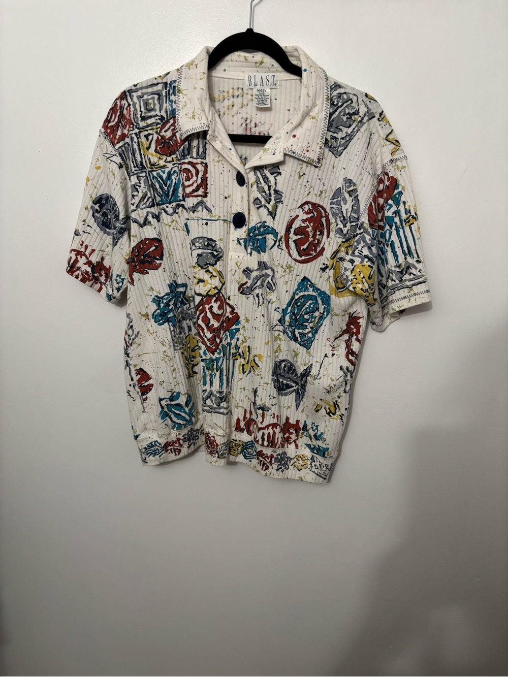 Blast White Short-Sleeve Printed Top